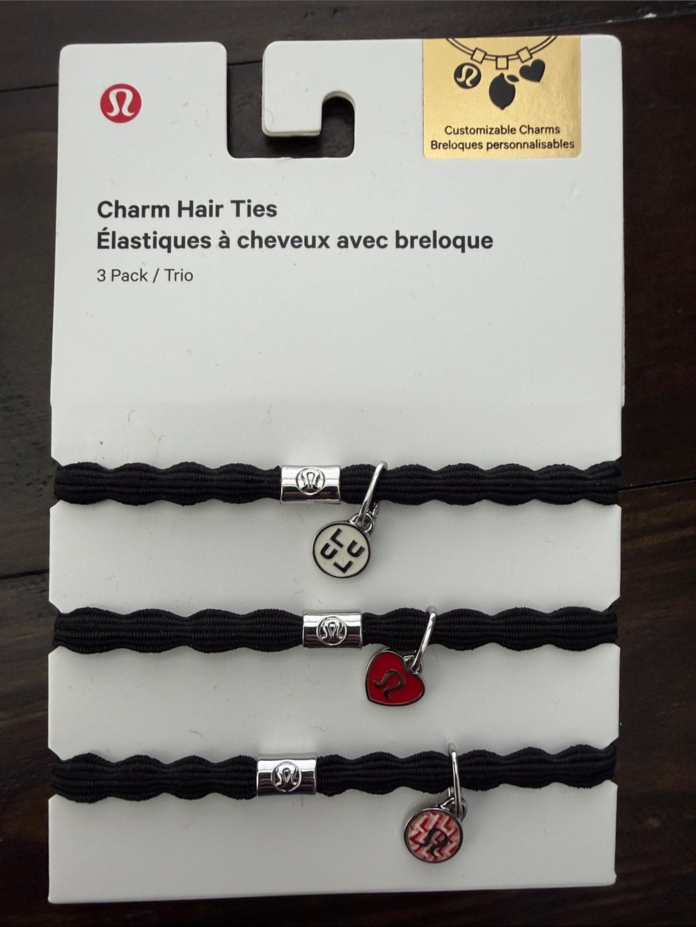 Lululemon Black Charm Hair Ties - 3 Pack